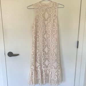 Anthropologie Floreat Ivory Drop Waist Dress